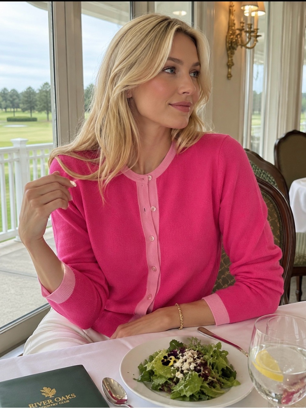 Bright Pink Cardigan Sweater